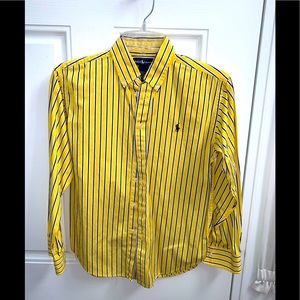 Ralph Lauren Boys button down shirt Yellow & Navy size 12/14